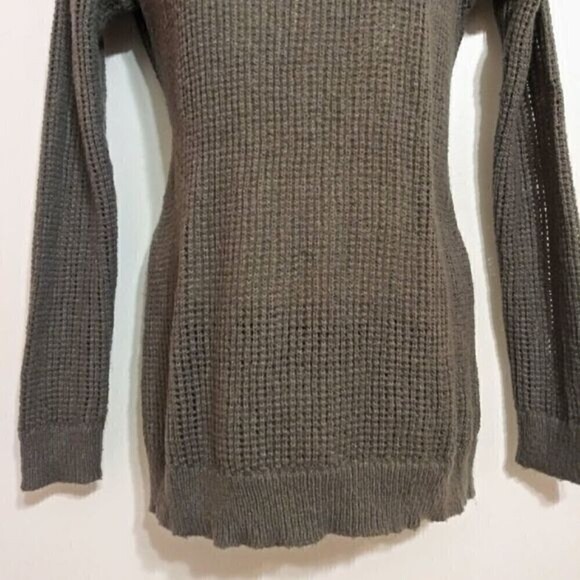 Gap Open Knit Scoop Neck Pullover Tunic Sweater Olive Green Small - Picture 4 of 11